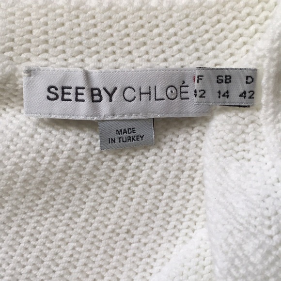 See By Chloe Oversized Cropped Knit Sweater Striped XL - Picture 8 of 12